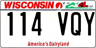 WI license plate 114VQY