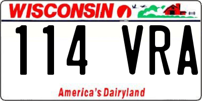 WI license plate 114VRA