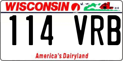 WI license plate 114VRB