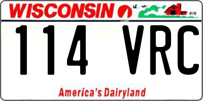 WI license plate 114VRC