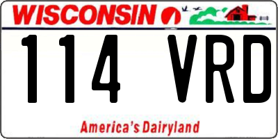 WI license plate 114VRD