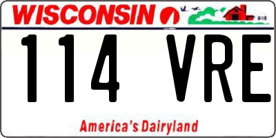 WI license plate 114VRE