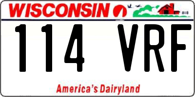 WI license plate 114VRF