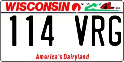 WI license plate 114VRG