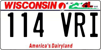 WI license plate 114VRI