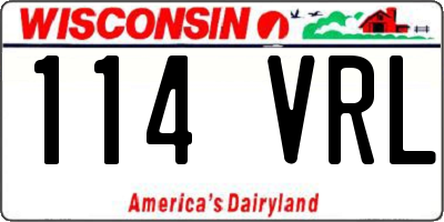 WI license plate 114VRL
