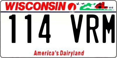 WI license plate 114VRM