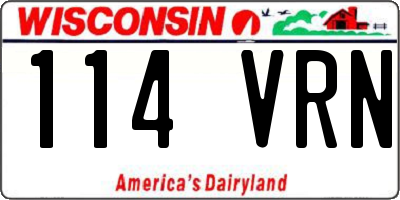 WI license plate 114VRN