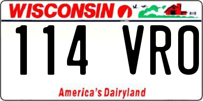 WI license plate 114VRO