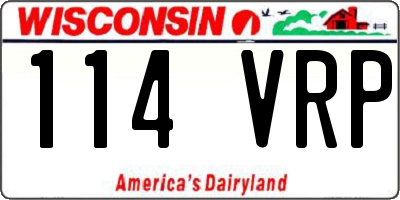 WI license plate 114VRP