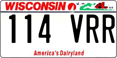 WI license plate 114VRR