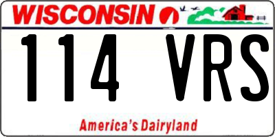 WI license plate 114VRS