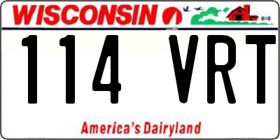 WI license plate 114VRT
