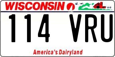 WI license plate 114VRU