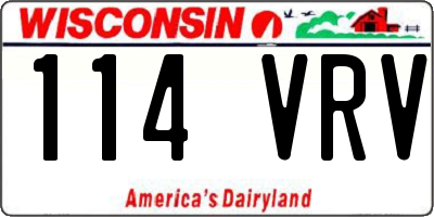 WI license plate 114VRV