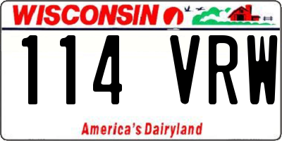 WI license plate 114VRW