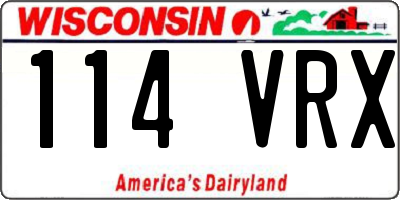 WI license plate 114VRX