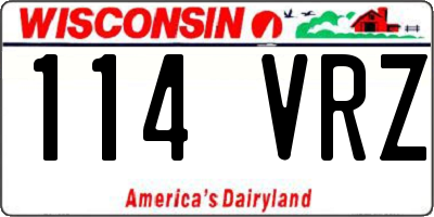 WI license plate 114VRZ