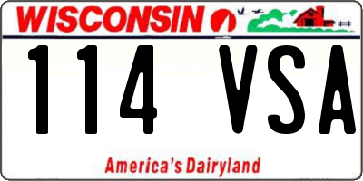 WI license plate 114VSA