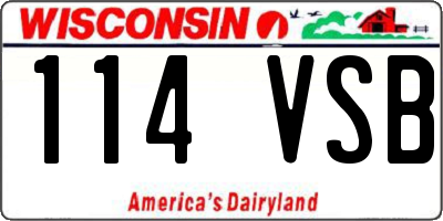 WI license plate 114VSB
