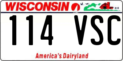 WI license plate 114VSC