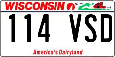 WI license plate 114VSD