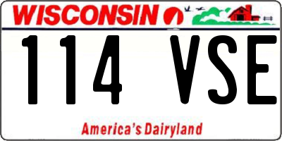 WI license plate 114VSE