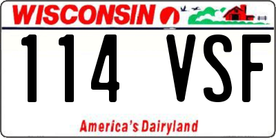 WI license plate 114VSF