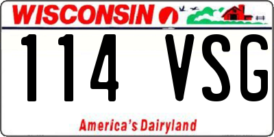 WI license plate 114VSG