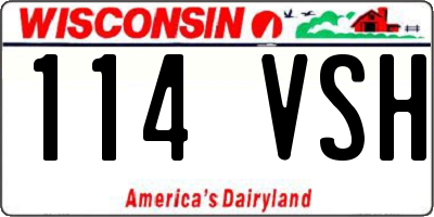 WI license plate 114VSH