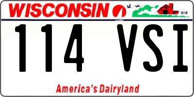 WI license plate 114VSI