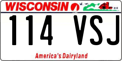 WI license plate 114VSJ