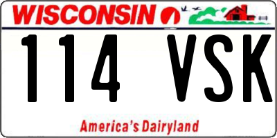 WI license plate 114VSK