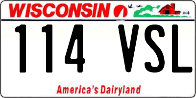 WI license plate 114VSL