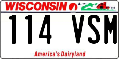 WI license plate 114VSM