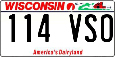 WI license plate 114VSO