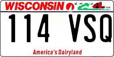 WI license plate 114VSQ