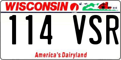 WI license plate 114VSR