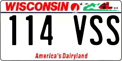 WI license plate 114VSS