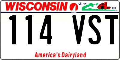 WI license plate 114VST