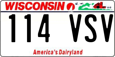 WI license plate 114VSV