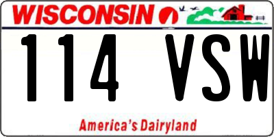 WI license plate 114VSW