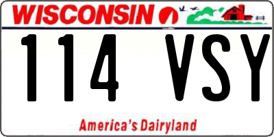 WI license plate 114VSY