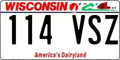 WI license plate 114VSZ