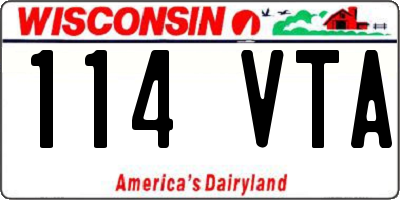 WI license plate 114VTA