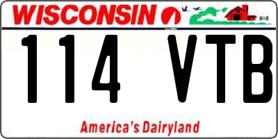 WI license plate 114VTB