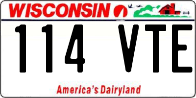 WI license plate 114VTE