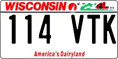 WI license plate 114VTK