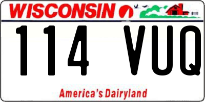 WI license plate 114VUQ