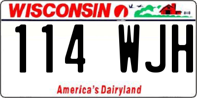 WI license plate 114WJH